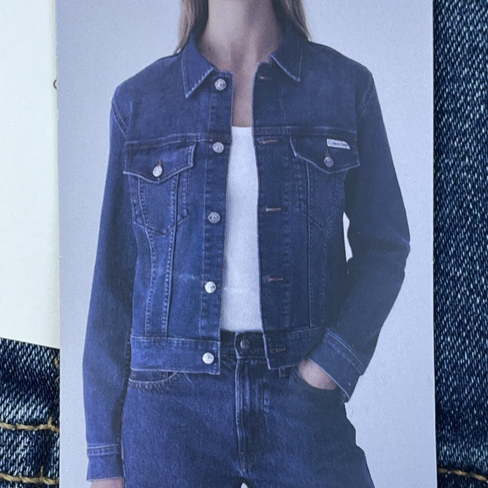 Calvin Klein Women's XL Classic Trucker Jacket Storm Blue e1002